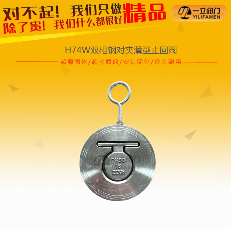 H74W双相钢对夹薄型止回阀